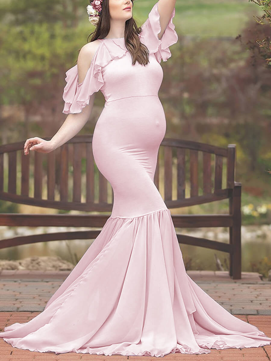 Maternity Gowns for Photoshoot Puffy Ruffles Off Shoulder Bathgown Baby  Shower Dress Tulle Pregnancy Photography Dress Black at Amazon Women's  Clothing store